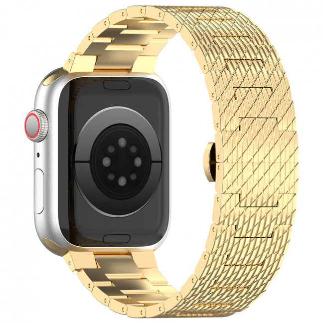 Techsuit Λουράκι Apple Watch 2 / 3 / 4 / 5 / 6 / 7 / 8 / 9 / SE / SE 2 / Ultra / Ultra 2 - 42 / 44 / 45 / 49 mm Watchband από Ανοξείδωτο Ατσάλι W052 - Gold