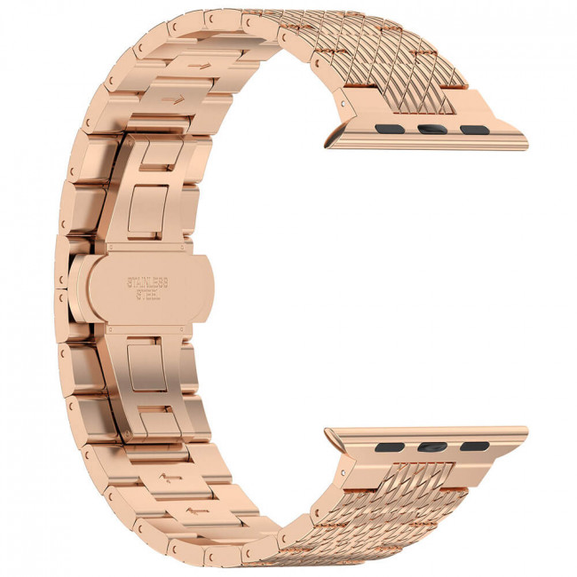 Techsuit Λουράκι Apple Watch 2 / 3 / 4 / 5 / 6 / 7 / 8 / 9 / SE / SE 2 / Ultra / Ultra 2 - 42 / 44 / 45 / 49 mm Watchband από Ανοξείδωτο Ατσάλι W052 - Rose Gold