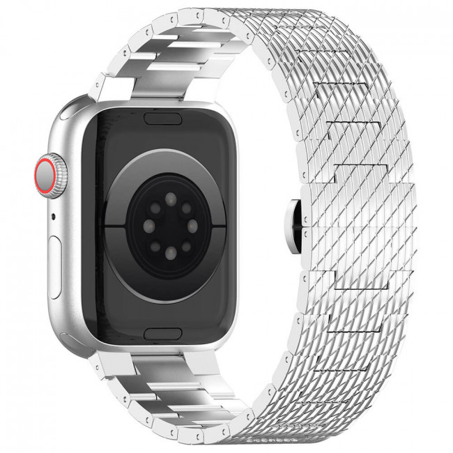 Techsuit Λουράκι Apple Watch 4 / 5 / 6 / 7 / 8 / 9 / 10 / SE / ULTRA 1 / ULTRA 2 - 44 / 45 / 46 / 49 mm Watchband από Ανοξείδωτο Ατσάλι W052 - Silver