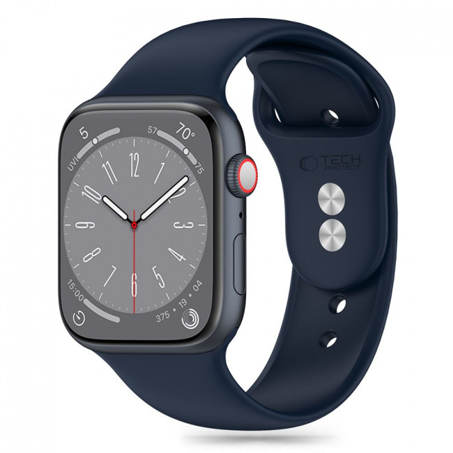 Tech-Protect Λουράκι Apple Watch 2 / 3 / 4 / 5 / 6 / 7 / 8 / 9 / SE / SE 2 / ULTRA / ULTRA 2 - 42 / 44 / 45 / 49 mm Silicone Σιλικόνης - Storm Blue