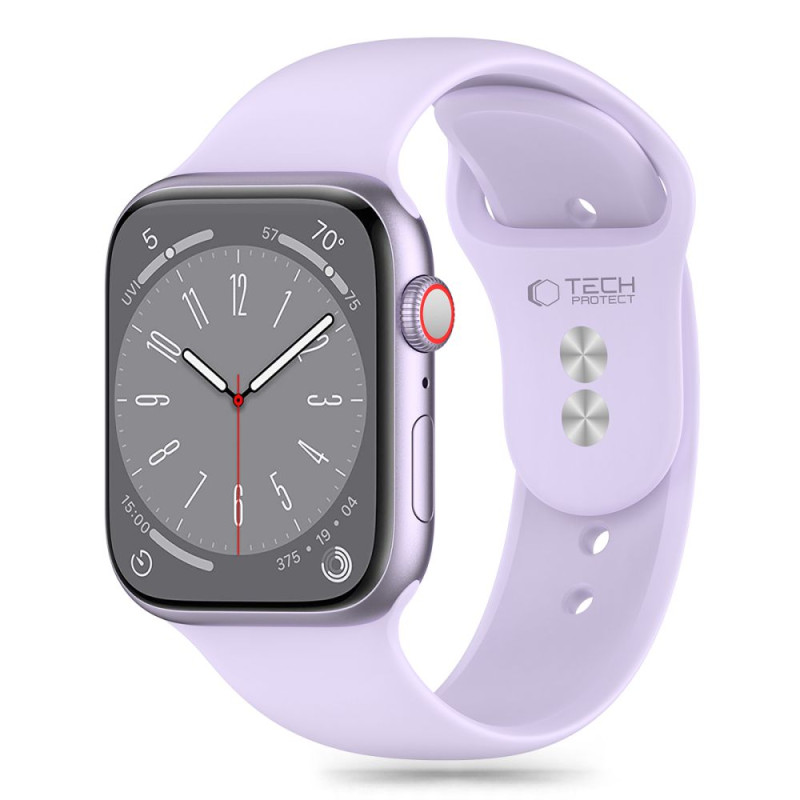 Tech-Protect Λουράκι Apple Watch 4 / 5 / 6 / 7 / 8 / 9 / 10 / SE / ULTRA 1 / ULTRA 2 - 44 / 45 / 46 / 49 mm Silicone Σιλικόνης - Elegant Purple