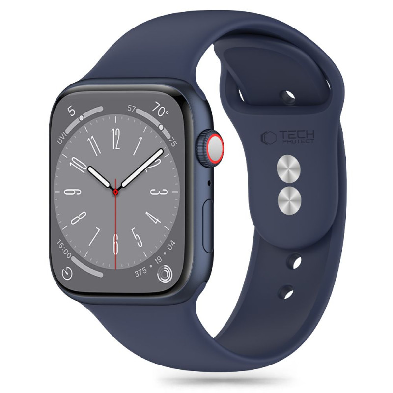 Tech-Protect Λουράκι Apple Watch 4 / 5 / 6 / 7 / 8 / 9 / 10 / SE / ULTRA 1 / ULTRA 2 - 44 / 45 / 46 / 49 mm Silicone Σιλικόνης - Midnight Blue