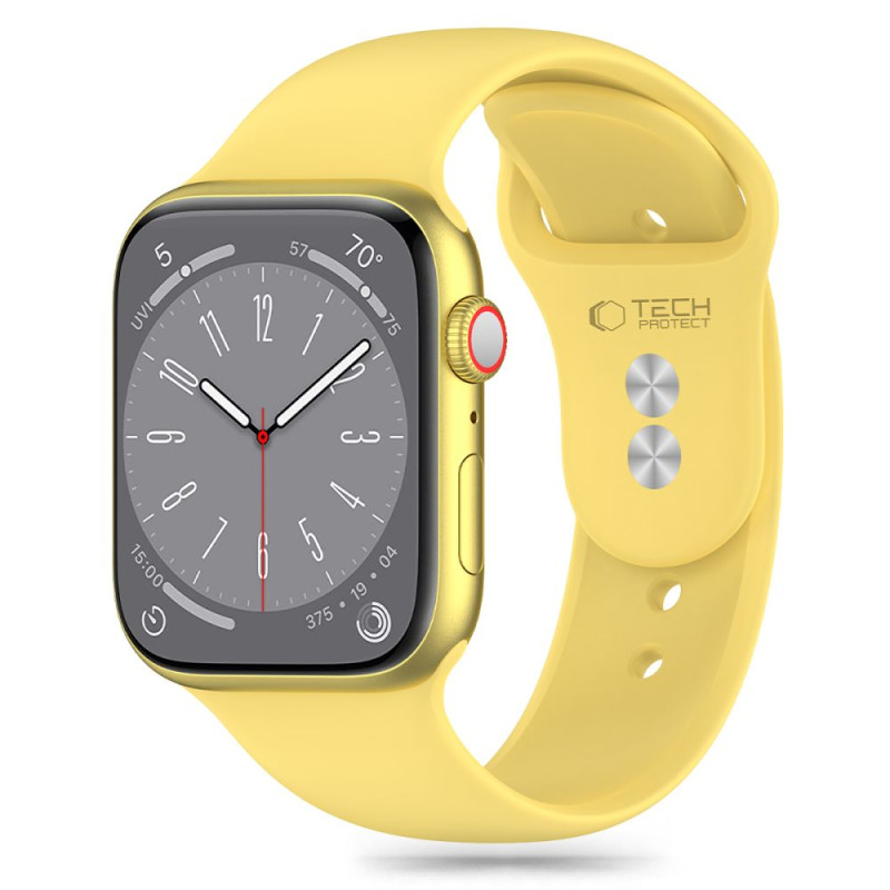 Tech-Protect Λουράκι Apple Watch 4 / 5 / 6 / 7 / 8 / 9 / 10 / SE / ULTRA 1 / ULTRA 2 - 44 / 45 / 46 / 49 mm Silicone Σιλικόνης - Canary Yellow