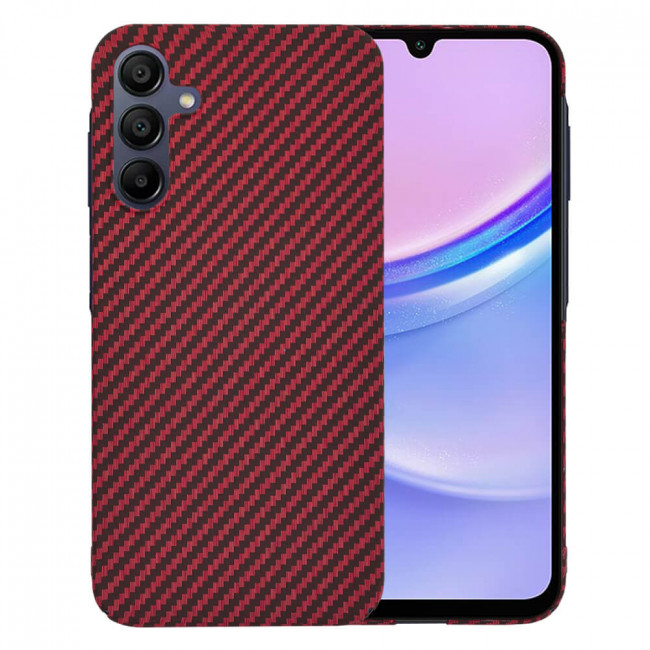 Techsuit Samsung Galaxy A15 4G / A15 5G Σκληρή Θήκη Carbonite FiberShell - Red