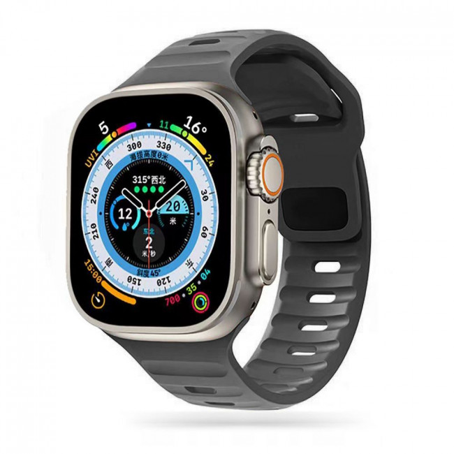 Tech-Protect Λουράκι Apple Watch 2 / 3 / 4 / 5 / 6 / 7 / 8 / 9 / SE / SE 2 / ULTRA / ULTRA 2 - 42 / 44 / 45 / 49 mm IconBand Line Λαστιχένιο - Arctic Grey