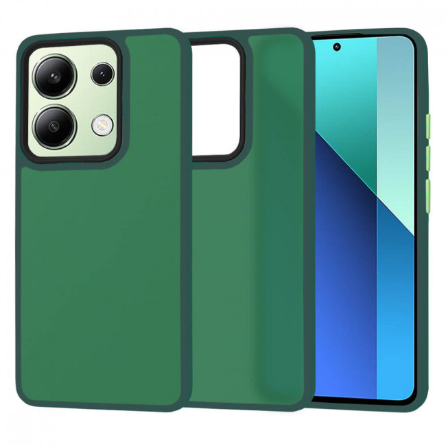 Techsuit Xiaomi Redmi Note 13 4G - HaloFrost Series - Σκληρή Θήκη με Πλαίσιο Σιλικόνης - Midnight Green