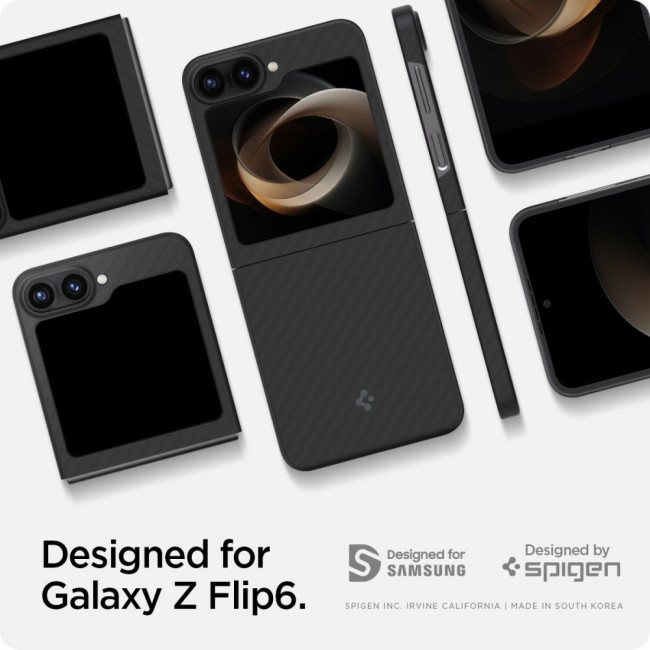 Spigen Samsung Galaxy Z Flip6 AirSkin Λεπτή Θήκη - Aramid Black