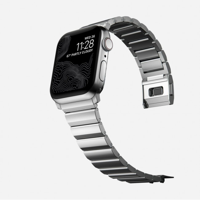 Tech-Protect Λουράκι Apple Watch 2 / 3 / 4 / 5 / 6 / 7 / 8 / 9 / SE / SE 2 / ULTRA / ULTRA 2 - 42 / 44 / 45 / 49 mm SteelBand από Ανοξείδωτο Ατσάλι - Silver