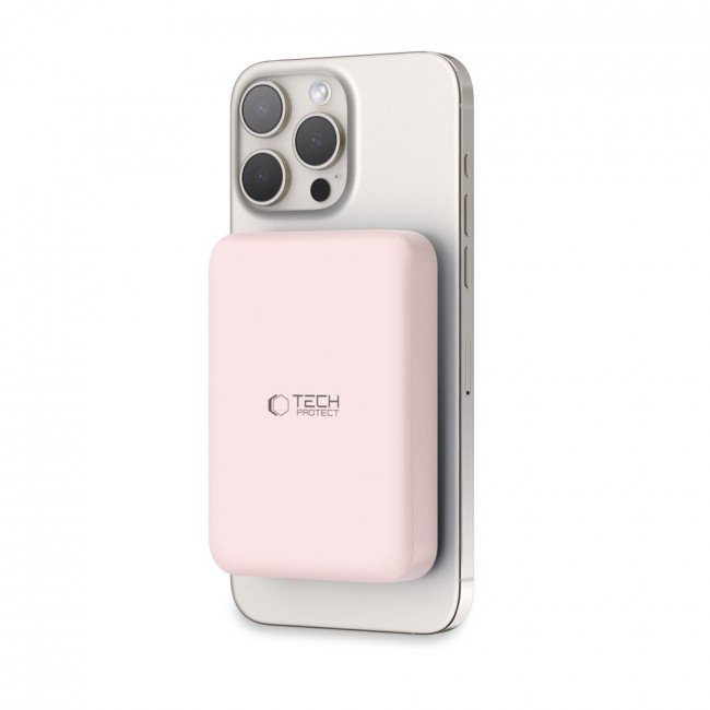 Tech-Protect PB11 Lifemag MagSafe PowerBank Μαγνητικό PowerBank Κινητού 10000 mAh - Pink