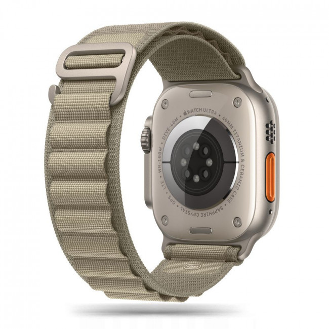 Tech-Protect Λουράκι Apple Watch 2 / 3 / 4 / 5 / 6 / 7 / 8 / 9 / SE / SE 2 / ULTRA / ULTRA 2 - 42 / 44 / 45 / 49 mm Nylon Pro - Titanium / Olive