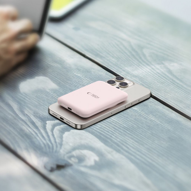 Tech-Protect PB10 Lifemag MagSafe PowerBank Μαγνητικό PowerBank Κινητού 5000 mAh - Pink