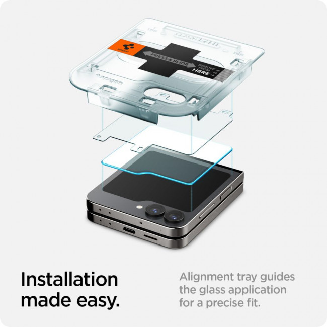 Spigen Samsung Galaxy Z Flip6 Glas.TR EZ Fit 2.5D 9H Tempered Glass Αντιχαρακτικό Γυαλί Οθόνης - 2 Τεμάχια - Clear - AGL07972