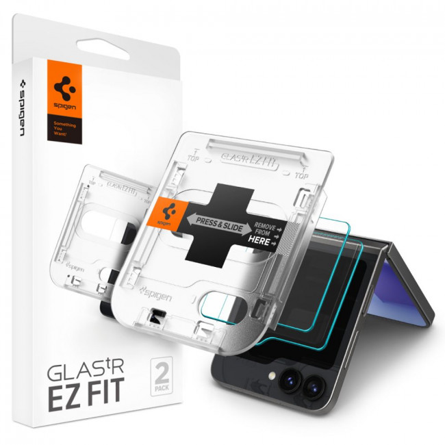 Spigen Samsung Galaxy Z Flip6 Glas.TR EZ Fit 2.5D 9H Tempered Glass Αντιχαρακτικό Γυαλί Οθόνης - 2 Τεμάχια - Clear - AGL07972