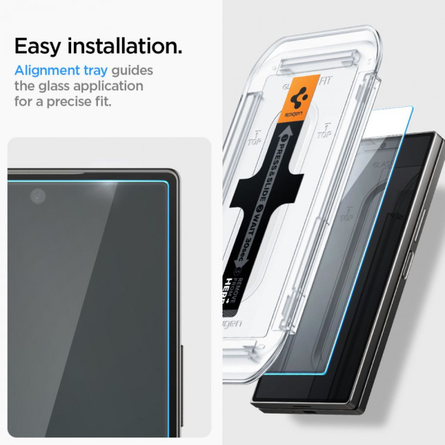 Spigen Samsung Galaxy Z Fold6 Glas.TR EZ Fit 2.5D 9H Tempered Glass Αντιχαρακτικό Γυαλί Οθόνης - 2 Τεμάχια - Clear - AGL07969