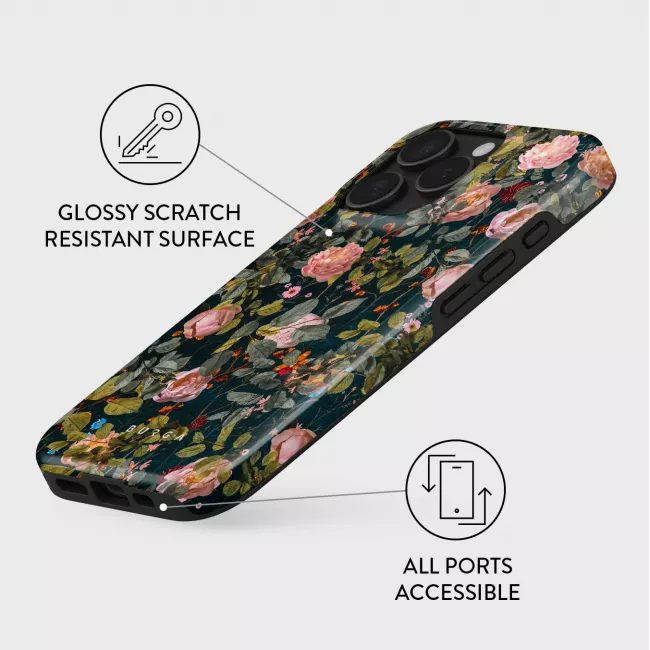 Burga iPhone 16 Pro Fashion Tough MagSafe Σκληρή Θήκη με MagSafe - Bloomy Garden