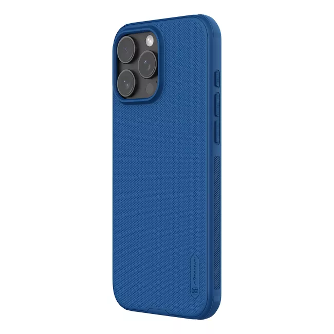 Nillkin iPhone 16 Pro Super Frosted Shield Pro Σκληρή Θήκη με Πλαίσιο Σιλικόνης - Blue