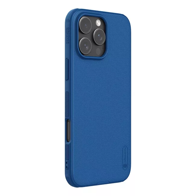 Nillkin iPhone 16 Pro Super Frosted Shield Pro Σκληρή Θήκη με Πλαίσιο Σιλικόνης - Blue