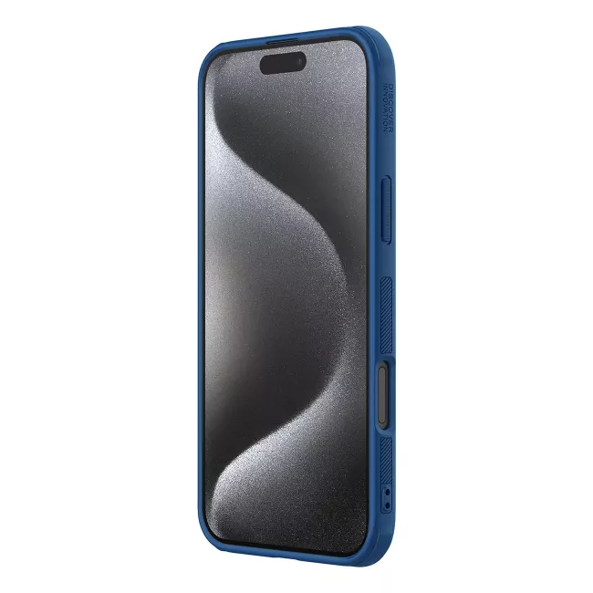 Nillkin iPhone 16 Pro Super Frosted Shield Pro Σκληρή Θήκη με Πλαίσιο Σιλικόνης - Blue