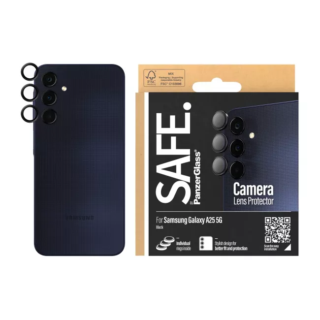 SAFE by PanzerGlass Samsung Galaxy A25 5G Camera Lens Protector Αντιχαρακτικό Γυαλί για την Κάμερα - Black