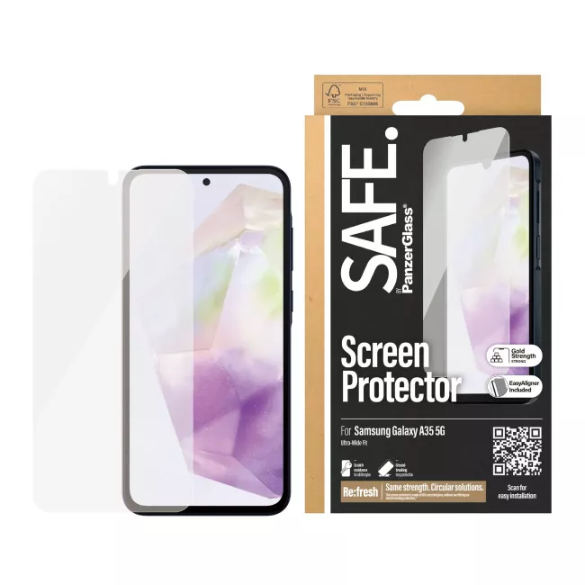 SAFE by PanzerGlass Samsung Galaxy A35 5G - Ultra-Wide Fit W. EasyAligner Case Friendly Full Screen Αντιχαρακτικό Γυαλί Οθόνης - Διάφανο - SAFE95686