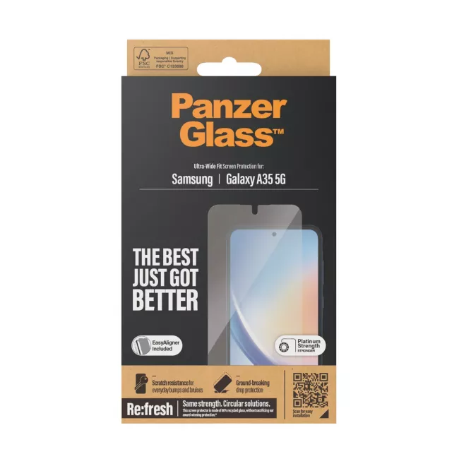 PanzerGlass Samsung Galaxy A35 5G - Ultra-Wide Fit Easy Aligner Case Friendly Αντιχαρακτικό Γυαλί Οθόνης - Διάφανο