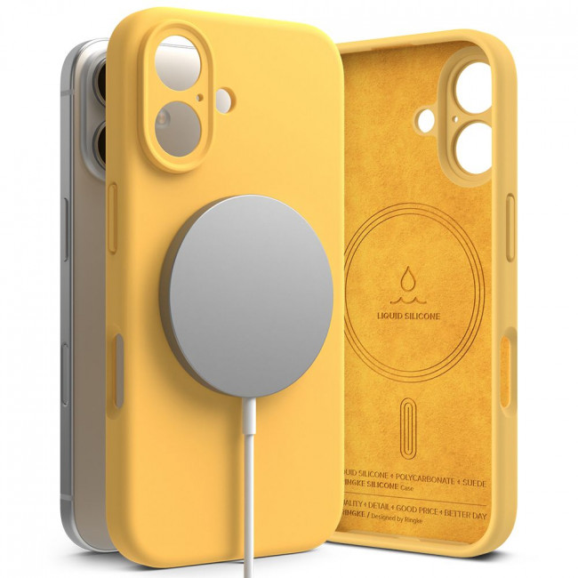 Ringke iPhone 16 Silicone Magnetic MagSafe Case Θήκη Σιλικόνης με MagSafe - Yellow