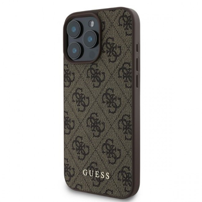 Guess iPhone 16 Pro - 4G Classic - Σκληρή Θήκη με Επένδυση Συνθετικού Δέρματος - Brown - GUHCP16LG4GFBR