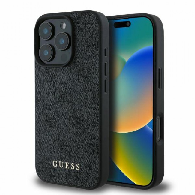 Guess iPhone 16 Pro - 4G Classic - Σκληρή Θήκη με Επένδυση Συνθετικού Δέρματος - Black - GUHCP16LG4GFGR