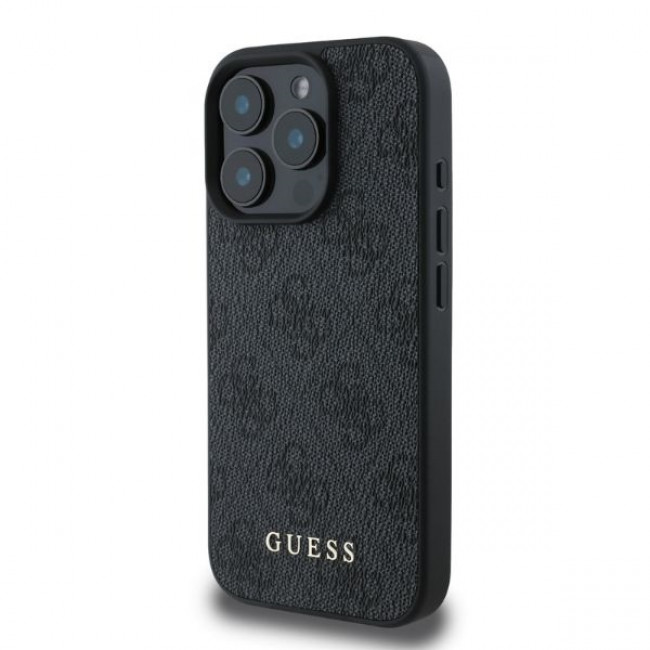 Guess iPhone 16 Pro - 4G Classic - Σκληρή Θήκη με Επένδυση Συνθετικού Δέρματος - Black - GUHCP16LG4GFGR