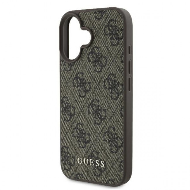 Guess iPhone 16 Plus - 4G Classic - Σκληρή Θήκη με Επένδυση Συνθετικού Δέρματος - Brown - GUHCP16MG4GFBR