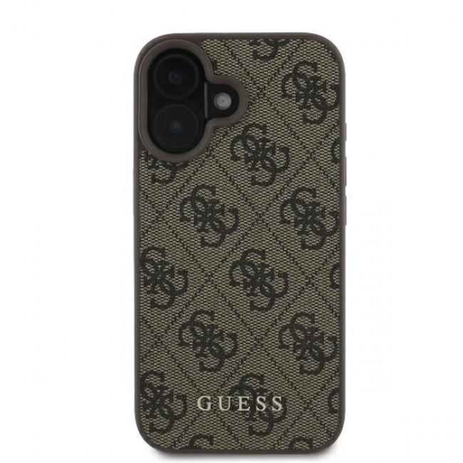 Guess iPhone 16 Plus - 4G Classic - Σκληρή Θήκη με Επένδυση Συνθετικού Δέρματος - Brown - GUHCP16MG4GFBR