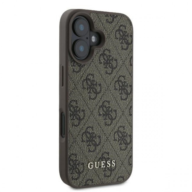 Guess iPhone 16 Plus - 4G Classic - Σκληρή Θήκη με Επένδυση Συνθετικού Δέρματος - Brown - GUHCP16MG4GFBR