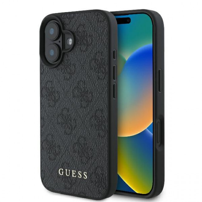 Guess iPhone 16 Plus - 4G Classic - Σκληρή Θήκη με Επένδυση Συνθετικού Δέρματος - Black - GUHCP16MG4GFGR