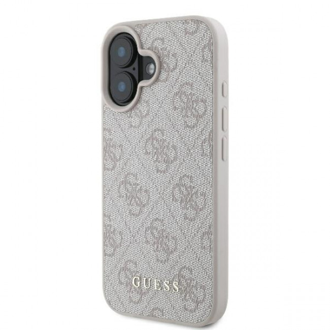 Guess iPhone 16 Plus - 4G Classic - Σκληρή Θήκη με Επένδυση Συνθετικού Δέρματος - Pink - GUHCP16MG4GFPI