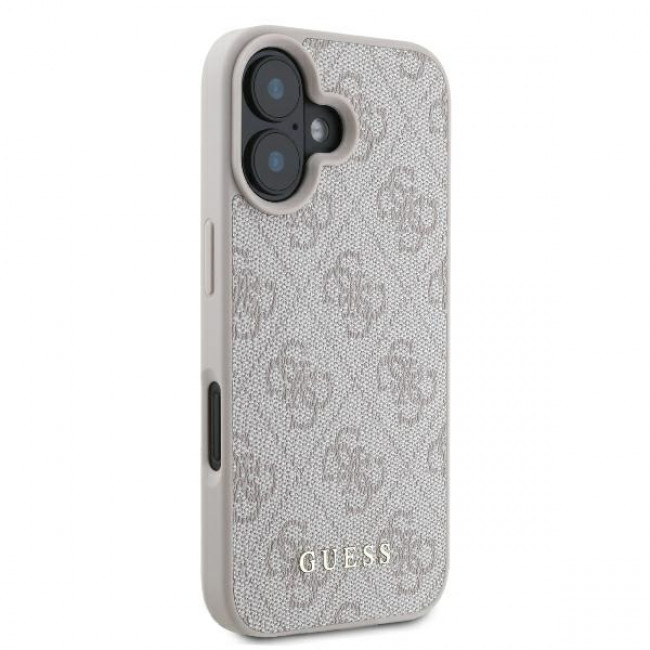 Guess iPhone 16 Plus - 4G Classic - Σκληρή Θήκη με Επένδυση Συνθετικού Δέρματος - Pink - GUHCP16MG4GFPI