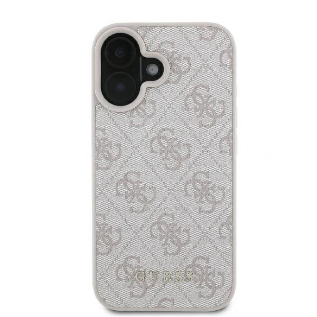 Guess iPhone 16 Plus - 4G Classic - Σκληρή Θήκη με Επένδυση Συνθετικού Δέρματος - Pink - GUHCP16MG4GFPI