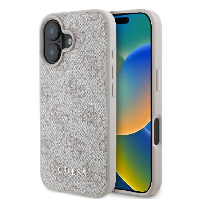 Guess iPhone 16 Plus - 4G Classic - Σκληρή Θήκη με Επένδυση Συνθετικού Δέρματος - Pink - GUHCP16MG4GFPI