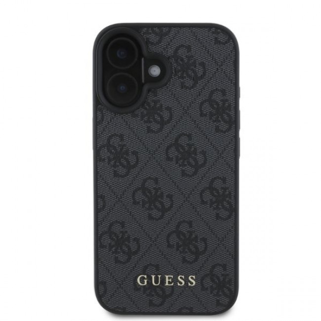 Guess iPhone 16 - 4G Classic - Σκληρή Θήκη με Επένδυση Συνθετικού Δέρματος - Black - GUHCP16SG4GFGR