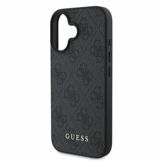 Guess iPhone 16 - 4G Classic - Σκληρή Θήκη με Επένδυση Συνθετικού Δέρματος - Black - GUHCP16SG4GFGR