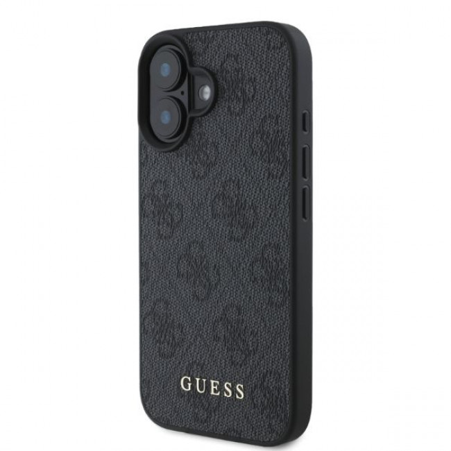 Guess iPhone 16 - 4G Classic - Σκληρή Θήκη με Επένδυση Συνθετικού Δέρματος - Black - GUHCP16SG4GFGR