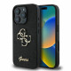 Guess iPhone 16 Pro - Fixed Glitter Big 4G - Σκληρή Θήκη με Πλαίσιο Σιλικόνης - Black - GUHCP16LHG4SGK