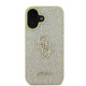 Guess iPhone 16 Plus - Fixed Glitter Big 4G - Σκληρή Θήκη με Πλαίσιο Σιλικόνης - Gold - GUHCP16MHG4SGD