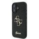 Guess iPhone 16 Plus - Fixed Glitter Big 4G - Σκληρή Θήκη με Πλαίσιο Σιλικόνης - Black - GUHCP16MHG4SGK