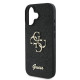 Guess iPhone 16 Plus - Fixed Glitter Big 4G - Σκληρή Θήκη με Πλαίσιο Σιλικόνης - Black - GUHCP16MHG4SGK