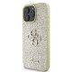 Guess iPhone 16 Pro Max - Fixed Glitter Big 4G - Σκληρή Θήκη με Πλαίσιο Σιλικόνης - Gold - GUHCP16XHG4SGD