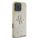 Guess iPhone 16 Pro Max - Fixed Glitter Big 4G - Σκληρή Θήκη με Πλαίσιο Σιλικόνης - Gold - GUHCP16XHG4SGD