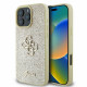 Guess iPhone 16 Pro Max - Fixed Glitter Big 4G - Σκληρή Θήκη με Πλαίσιο Σιλικόνης - Gold - GUHCP16XHG4SGD