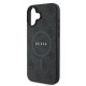 Guess iPhone 16 Plus - 4G Ring Classic Logo - MagSafe Θήκη με Επένδυση Συνθετικού Δέρματος - Black - GUHMP16MG4GFRK