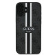 Guess iPhone 16 Plus - 4G Printed Stripes - MagSafe Θήκη με Επένδυση Συνθετικού Δέρματος - Black - GUHMP16MP4RPSK