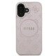 Guess iPhone 16 Plus - Saffiano Peony Classic Logo - MagSafe Σκληρή Θήκη με Πλαίσιο Σιλικόνης και Συνθετικό Δέρμα - Pink - GUHMP16MPSAPSMEP